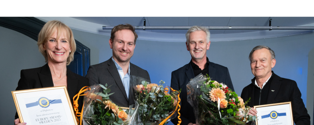 Vice ordförande Kristina Alvendal var på plats och tog emot priset. Foto: Svenska Bordtennisförbundet