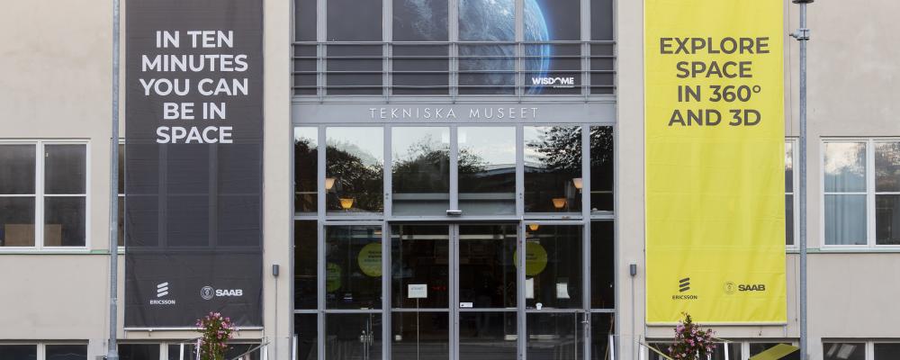 Tekniska museets entré. Pressbild: Tekniska museet