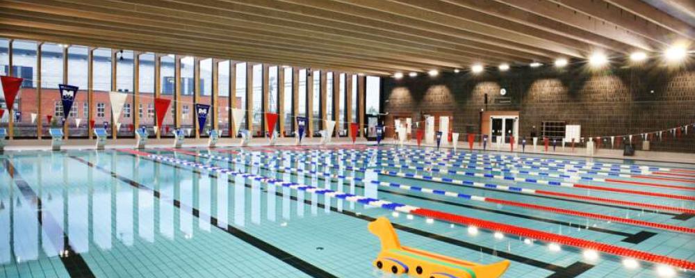 Interiör från nyinvigda Rimmersbadet i Uddevalla. Foto: Peter Steen / Pressbild