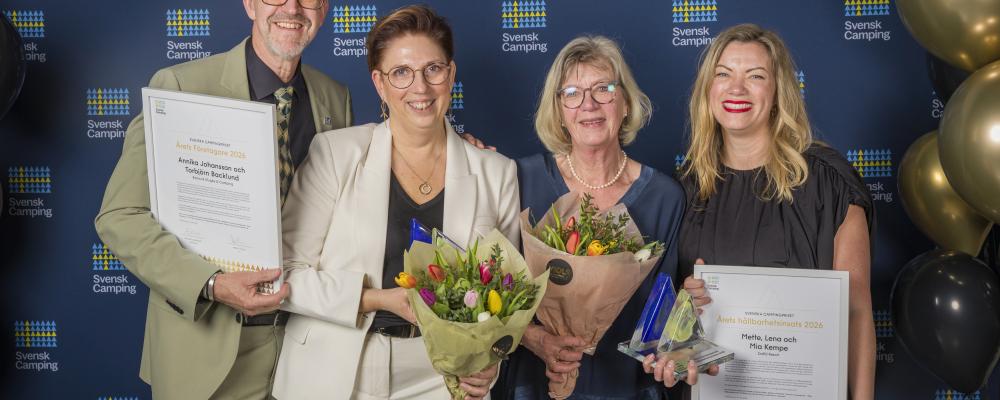 Annika Johansson och Torbjörn Backlund, Ramsvik Stugby & Camping, Hunnebostrand tillsammans med Mette, Lena och Mia Kempe, Daftö Resort, Strömstad. Foto: Niklas Maupoix/Svensk Camping
