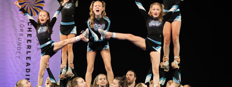 Cheerleading i Sverige, växer sig ännu starkare med ett tungt internationellt mästerskap. Fotograf: Niklas Börjesson