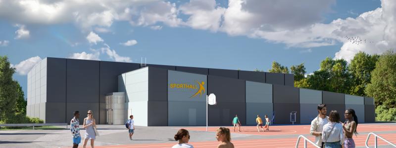 Visualiseringsbild av sporthallen. Bild: Göteborgs stad