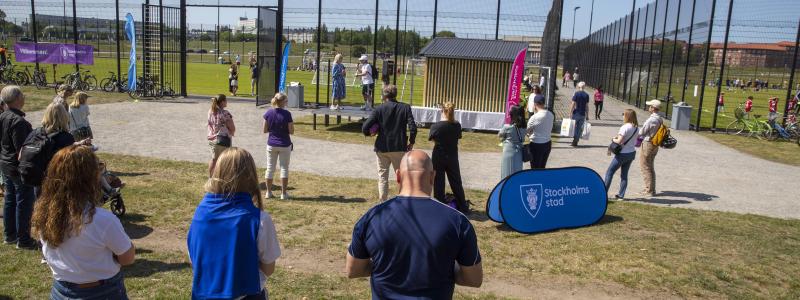 Invigning av två nya fotbollsplaner på Gärdets sportfält. Foto: Lennart Johansson