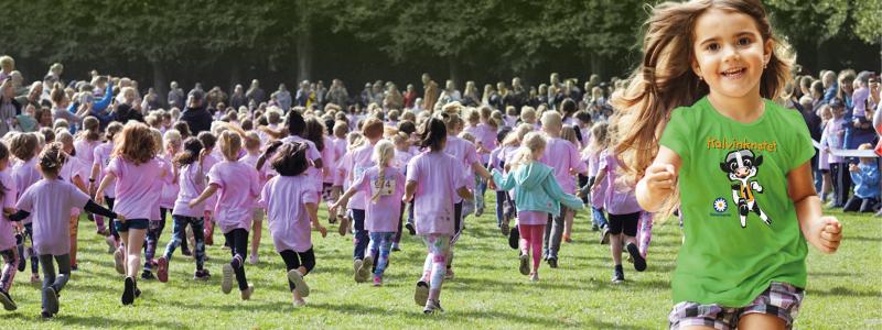 I maj och juni kommer över 30 000 barn att springa Kalvinknatet, Sveriges största barnlopp som arrangeras av Skånemejerier tillsammans med Malmö Allmänna Idrottsförening och lokala idrottsföreningar. Foto: Skånemejerier
