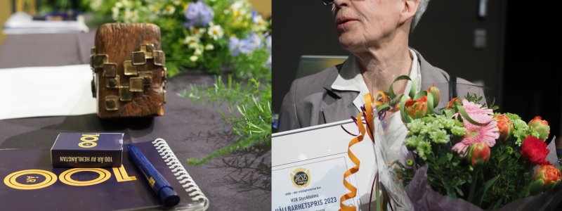 Barbro Malmer, ordförande HSB brf Bränneriet, tog emot årets hållbarhetspris på HSB Stockholms föreningsstämma. Foto: HSB