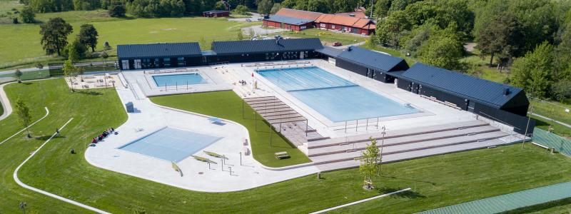 Flygvy över Järvabadet. Foto: Antonius van Arkel