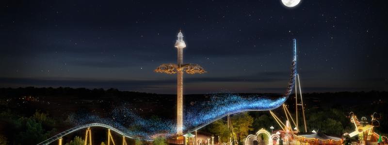 Berg och dalabanan Luna öppnar sommaren 2023. Foto: Liseberg
