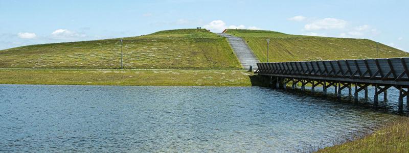 Gösse kulle med dagvattendamm, Kunskapsparken. Foto: Lunds kommun