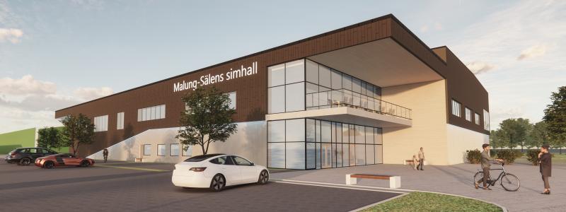Malung-Sälen kommuns nya simhall, som står klar sommaren 2024, är ett exempel på den nya generationens energieffektiva simhallar.
