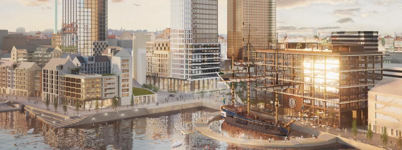 Visionsbild Masthuggskajen. Bild: R-Studio, visionsbild.