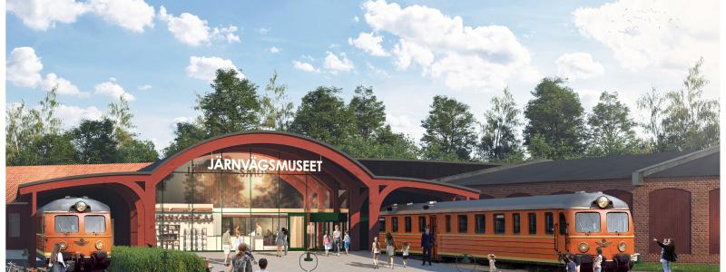 Järnvägsmuseets nya entré. Bild: Tyréns