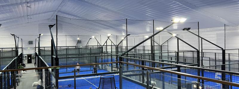 Padel Center Delsjön som hallen ser ut idag innan konverteringen till en modern tennisanläggning. Foto:  GTC