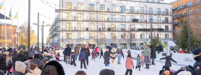 Skridskobanan på Poseidons torg Foto: Haninge kommun