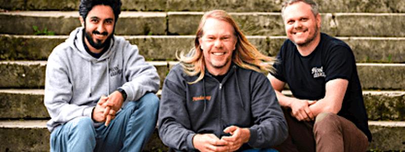 Fån vänster till höger: Saber Kordestanchi, Marcus Räder och Mikko Nurminen grundade Hostaway år 2015. Bild: Hostaway