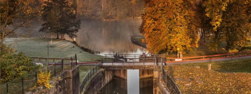 Fall- och slussområdet i Trollhättan är Årets industriminne 2025 Foto: Tekniska museet