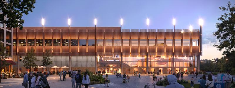 Kungsbackas Arena i kvällsljus. Bild: Semrén & Månsson arkitekter AB