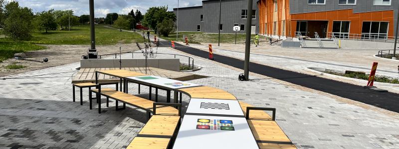 Spelbord Våxnäs torg. Foto: Karlstads kommun