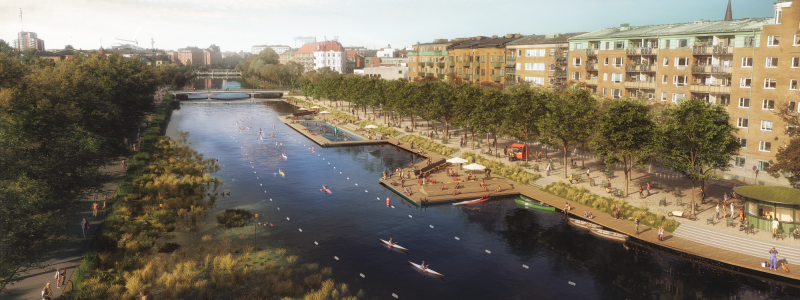 Vision för kanalen. Bild: White Arkitekter