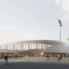 Anläggning för fotboll och friidrott i Malmö. Pressbild: Skanska