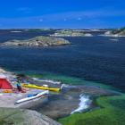 Kajakläger på Långviksskär, Nämdöskärgården. Foto: Claes Grundsten