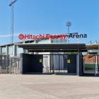 Hitachi Energy Arena på Rocklunda i Västerås. Norra entrén 2023. Foto: Wikimedia Commons / https://commons.wikimedia.org/wiki/File:Hitachi_Energy_Arena_norra.jpg