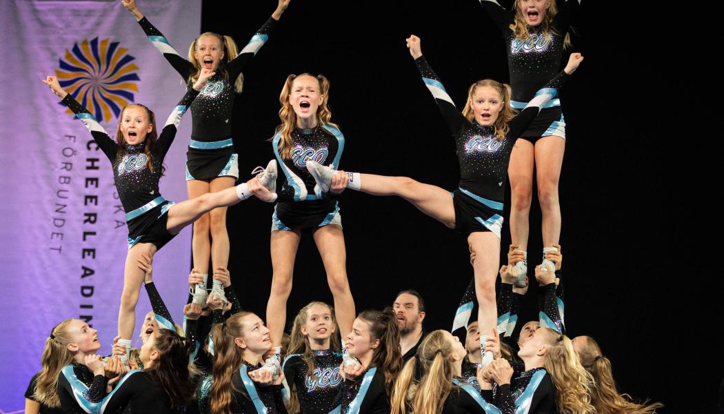 Cheerleading i Sverige, växer sig ännu starkare med ett tungt internationellt mästerskap. Fotograf: Niklas Börjesson