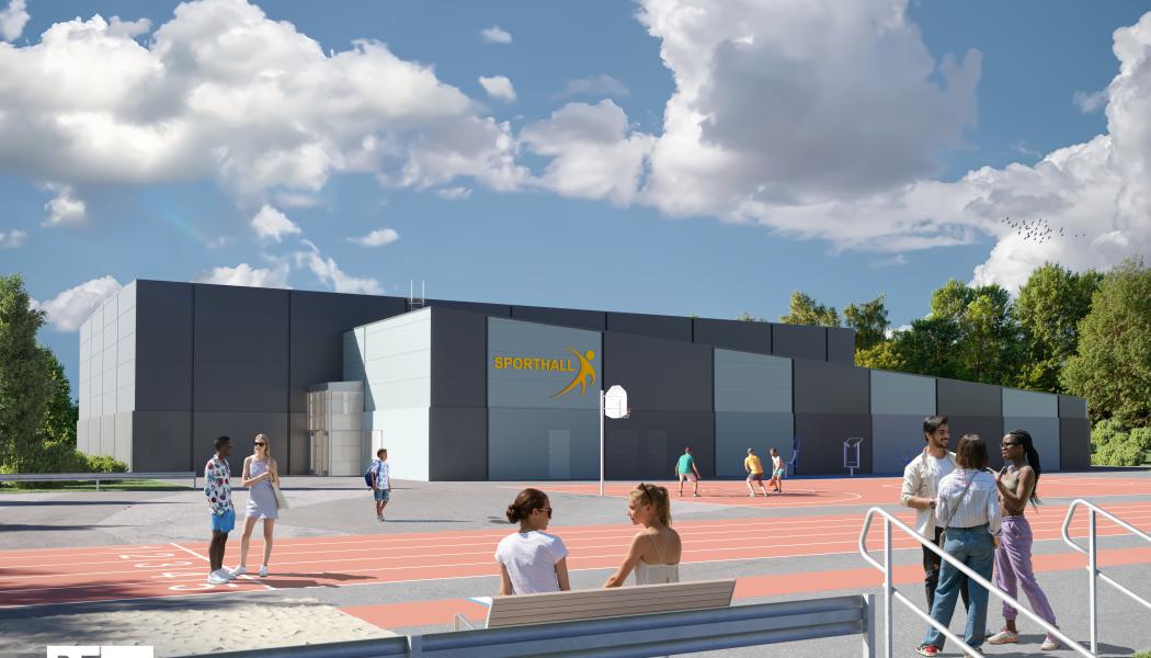 Visualiseringsbild av sporthallen. Bild: Göteborgs stad