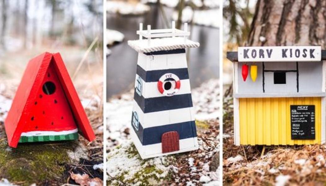 Vattenmelonen, Fyrholken och Korv Kiosken vinner SM i fågelholk 2025. Foto: Naturskyddsföreningen
