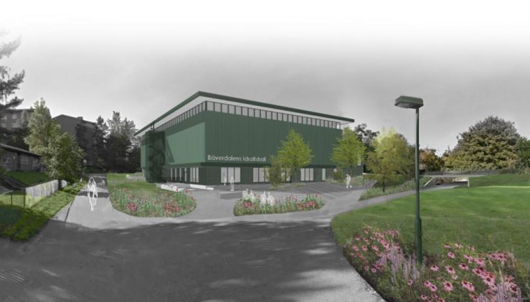 Bäverdalens idrottshall, Rågsved. Rendering: Cedervall Arkitekter

