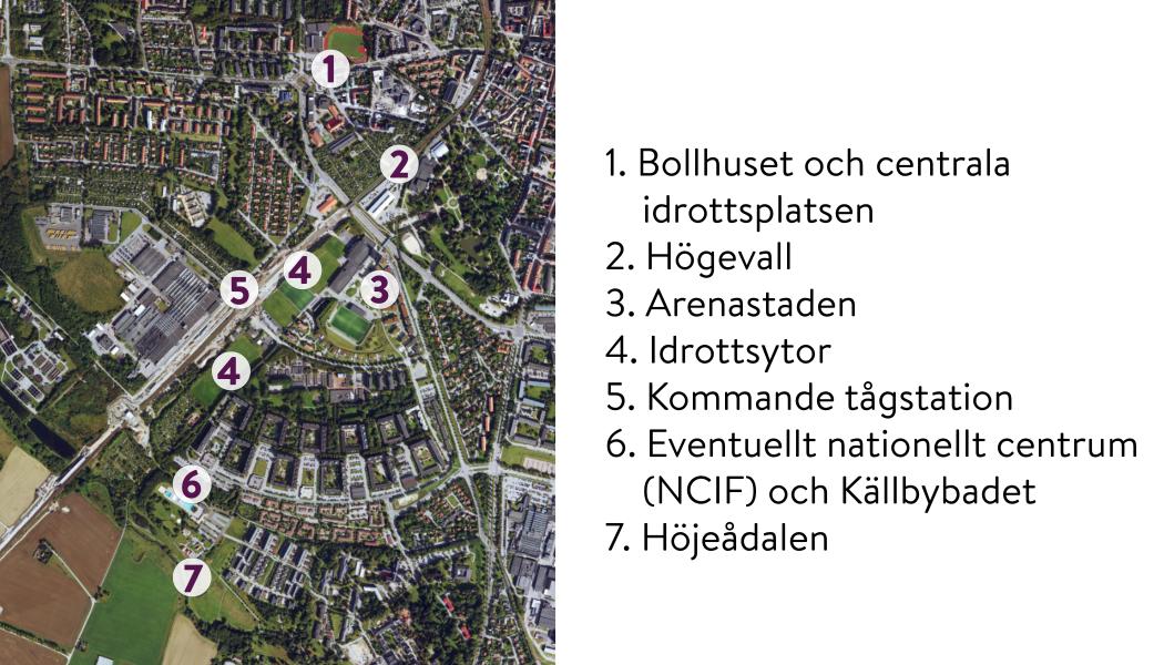 Idrottsstråket ligger i de södra delarna av Lunds tätort. Foto: Lunds kommun