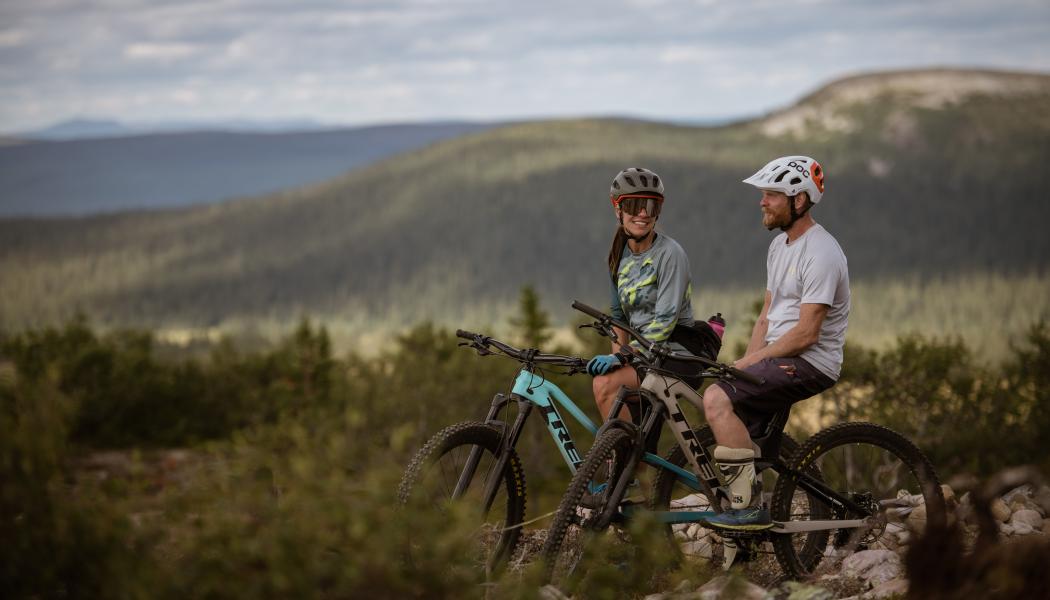 Signaturleden är cirka fem kilometer och nyligen öppnades fyra nya leder för cyklisten. Foto: Lofsdalen