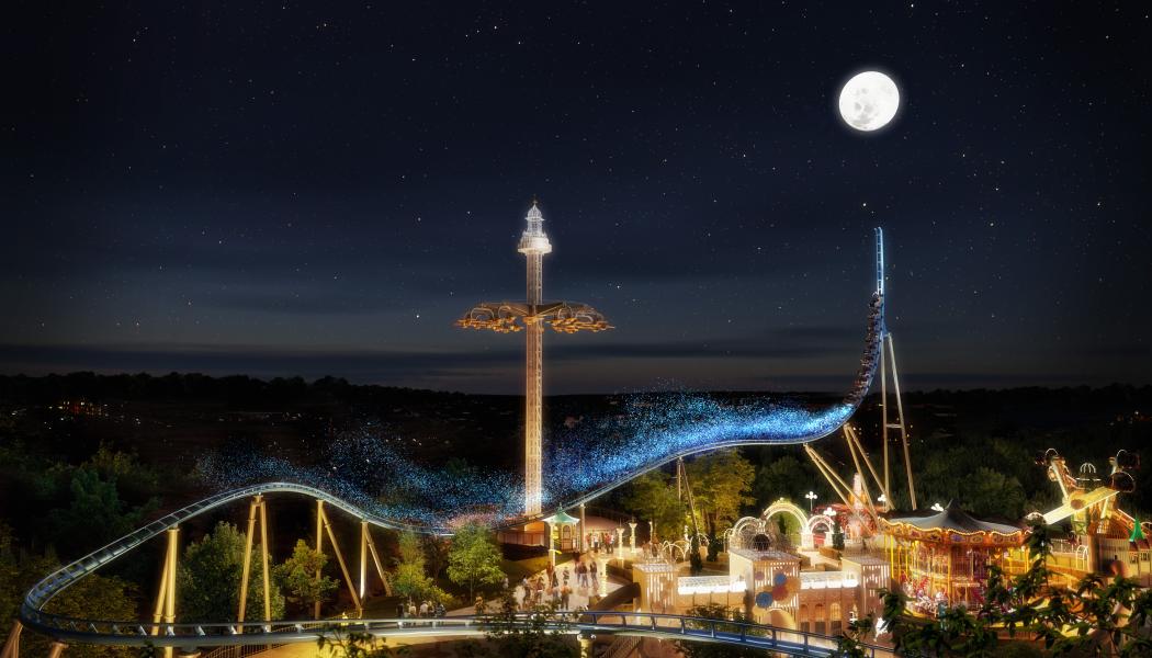 Berg och dalabanan Luna öppnar sommaren 2023. Foto: Liseberg