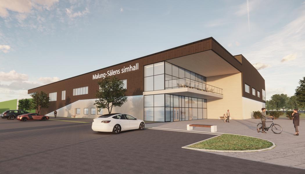 Malung-Sälen kommuns nya simhall, som står klar sommaren 2024, är ett exempel på den nya generationens energieffektiva simhallar.

