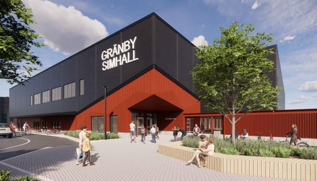 Simhallen i Gränby är ett av projekten som prioriteras i kommunens lokalförsörjningsplan. Simhallen beräknas stå klar 2026. Bild: Uppsala kommun