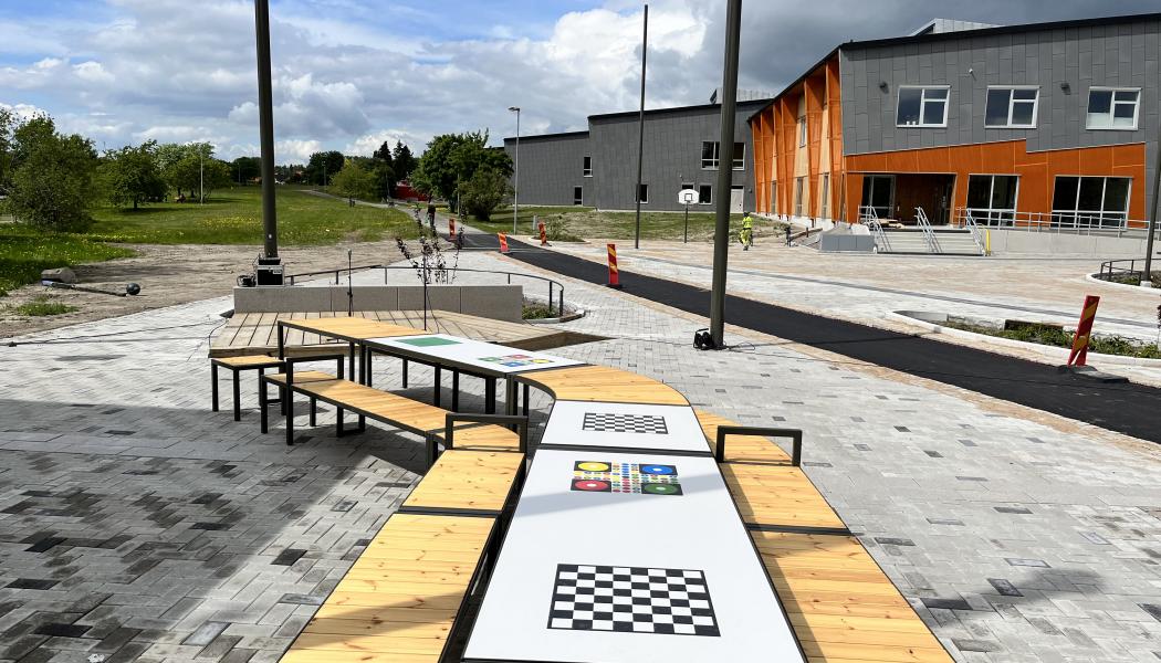 Spelbord Våxnäs torg. Foto: Karlstads kommun