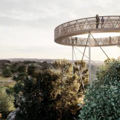 Slottsskogen 150 år – får nytt utkikstorn i födelsedagspresent. Förslaget har fått namnet Gloria. BILD: Wingårdhs