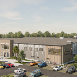 Bild över hur Härryda Arena ska se ut. Illustration: Tyréns Arkitekter