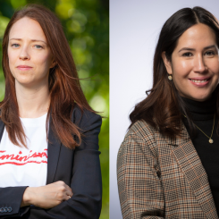 Miljö- och klimatborgarråd Åsa Lindhagen (Mp) och idrottsnämndens ordförande Maria-Elsa Salvo (S).