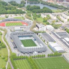 Flygfoto över Malmö stadion. Foto: Malmö stad
