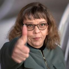 Full fart på Funkisvasan för DHR:s förbundsordförande Åsa Strahlemo. Foto: Anna Drvnik.