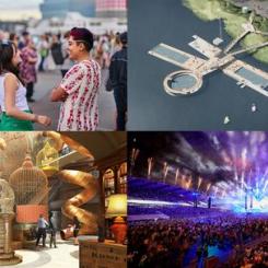 Jubileumsfestivalen, allmänna badet i Jubileumsparken, Liseberg Grand Curios och konserter på Ullevi. Foto: Happy Visuals, raumlaborberlin, Quarry Fold Studio/Liseberg och Anna-Lena Lundqvist/Got Event.