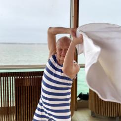 Aufgussmästaren och jurymedlemen Pang. Foto: Helsingborg stad