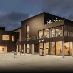 Landskronas nya simhall kvällsbild Bild: Norconsult JKAB