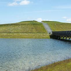 Gösse kulle med dagvattendamm, Kunskapsparken. Foto: Lunds kommun