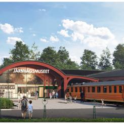 Järnvägsmuseets nya entré. Bild: Tyréns