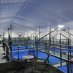 Padel Center Delsjön som hallen ser ut idag innan konverteringen till en modern tennisanläggning. Foto:  GTC