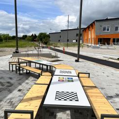 Spelbord Våxnäs torg. Foto: Karlstads kommun